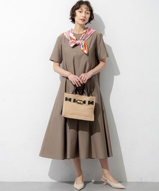 23区 【先行予約】VIOLAd'ORO イタリアンラフィアシート ベルトデザイン 2WAYトートバッグ ベージュ系