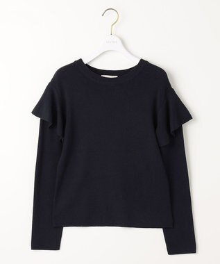 ANY SIS 【洗える】フレアディテール ニット ネイビー
