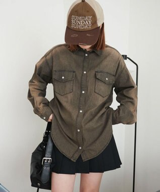 WEGO デニムウエスタンBIGシャツ デニムブラック