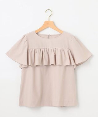 組曲 ツイルジャジー フリルカットソー ピンクグレージュ系