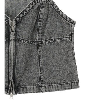 Green Parks ・ＥＬＥＮＣＡＲＥ　ＤＵＥ　Ｗ－ＺＩＰ　デニムキャミ Gray