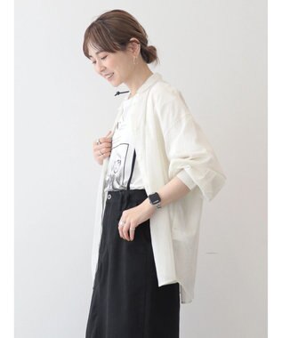 AMERICAN HOLIC 接触冷感＋速乾　強撚シアーボイルＢＩＧシャツ Off White