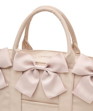 Maison de FLEUR EC限定ボリュームリボン2Wayトートバッグ Beige