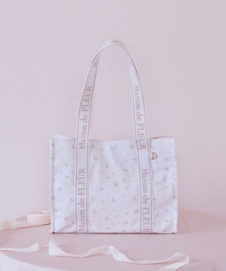 Maison de FLEUR ピンクマニアフラワープリントトートバッグ