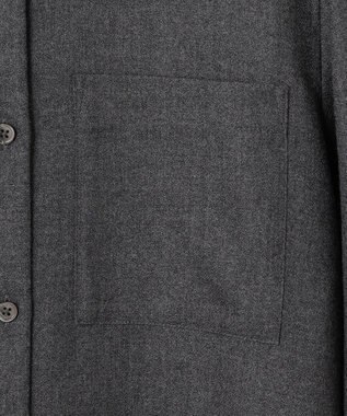 自由区 ウールジョーゼットシャツ ワンピース TOPグレー