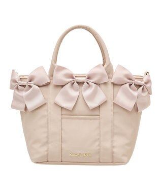 Maison de FLEUR EC限定ボリュームリボン2Wayトートバッグ Beige