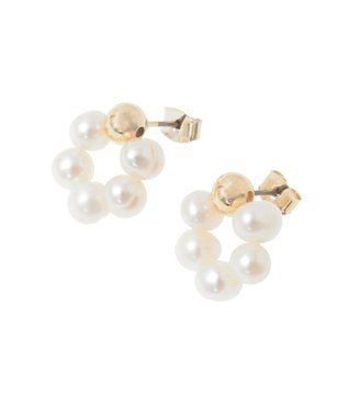 Green Parks ・ＨＡＬＦ　ＴＩＭＥ　淡水パールリングピアス Gold