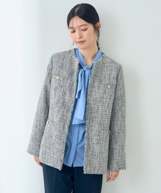 YECCA VECCA 金釦ツイードジャケット Mix