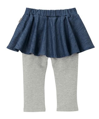MIKI HOUSE HOT BISCUITS 【80-120cm】 スカート付パンツ 紺×グレー