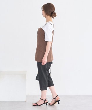 earth music&ecology 【セットアップ対応】フラップボタンビスチェ Brown