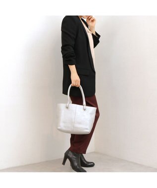 UNBILLION アトランタ ATLANTA / 牛革ハトメあおりトートS シルバーグレー