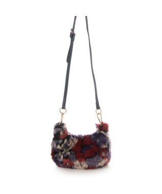 UNBILLION カシュカシュ cachecache / 花柄エコファーチェーンショルダー ワイン