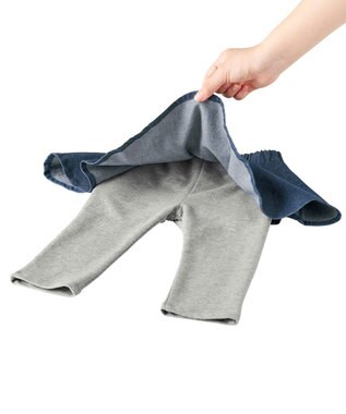 MIKI HOUSE HOT BISCUITS 【80-120cm】 スカート付パンツ 紺×グレー