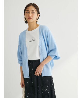 Green Parks ＵＶカット加工　ドルマンニットカーディガン Blue