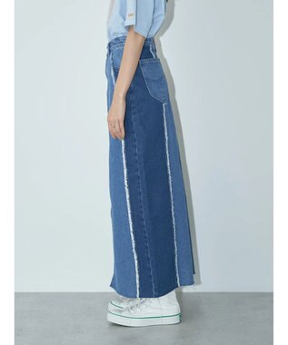 earth music&ecology Ｌｅｅ×ｅ．ｍ．ａ．ｅ　切替デニムスカート Indigo