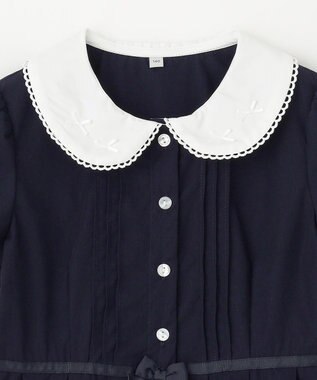 ANY KIDS 襟付き 半袖 ワンピース ネイビー