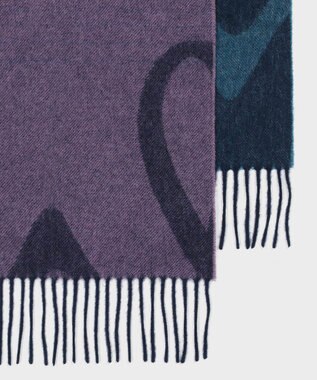 Paul Smith グラデーション ロゴ マフラー ネイビー