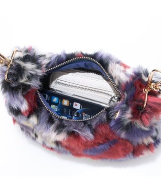 UNBILLION カシュカシュ cachecache / 花柄エコファーチェーンショルダー ワイン