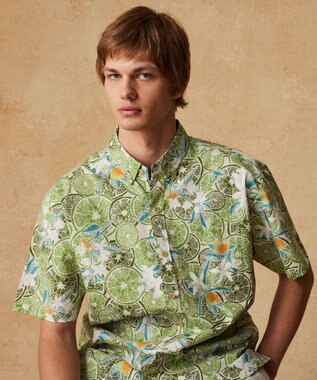 JOSEPH ABBOUD 【老舗アロハブランドとのコラボレーション】KAHALA ALOHAシャツ ライム柄