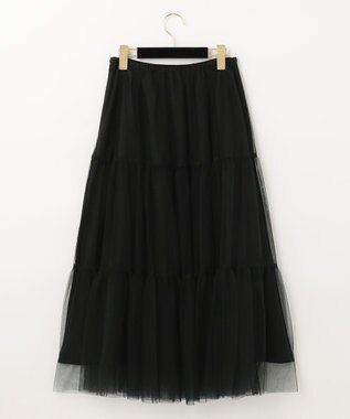 GRACE CONTINENTAL ブラックタフタオーバースカート ブラック