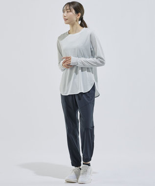 CW-X 【WOMEN】 CW-X ロングＴシャツ 梨地素材 薄手 シアー感 スポーツウェア 長袖 レディース DLY129 /ワコール グレー