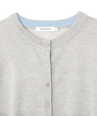 AMERICAN HOLIC シアー配色ニットカーディガン Light Gray