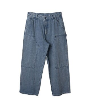 WEGO ワーカーズダブルニーパンツ デニム淡加工色