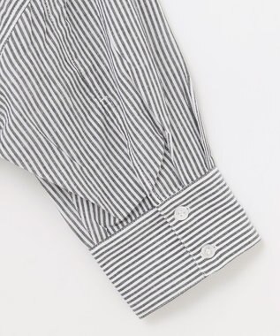 ANY 【洗濯機可能】ダブルポケット クロップドシャツ ストライプ