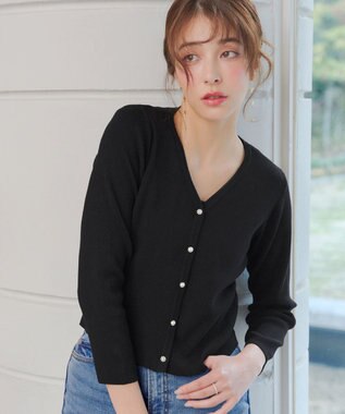 Tiaclasse 【2点セット】ニットボレロ＋花柄ワンピースセット ブラック×ブラック