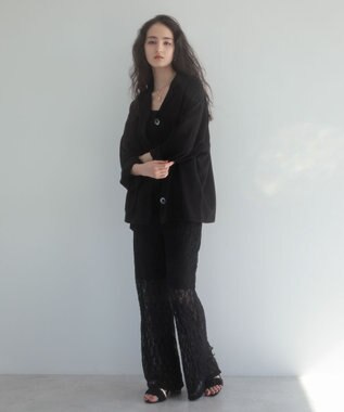 Green Parks ■ＥＳＣＡＲ　２ｗａｙレースセミワイドパンツ Black