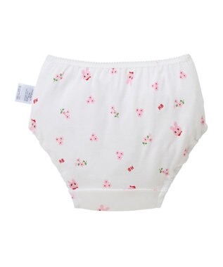 MIKI HOUSE HOT BISCUITS 【90-120cm】 プリント柄ショーツ 白×ピンク