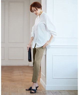 ICB 【接触冷感・UVケア・速乾・洗える】FluidBackSatin ドロストパンツ オリーブ系