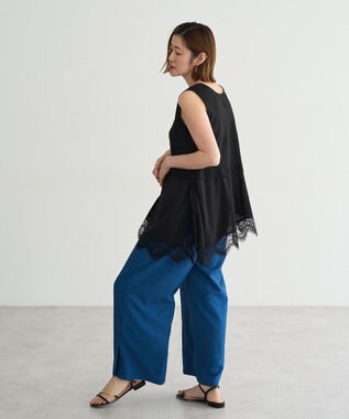 YECCA VECCA 2wayアシメデザインノースリーブブラウス Black