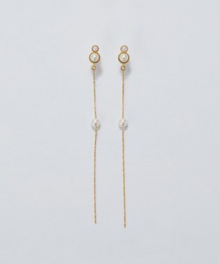 Phoebe 【金属アレルギー対応】ルミナスパールロングセラミックピアス　ゴールド