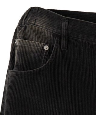 WEGO イージーバレルレッグコーデュロイパンツ ブラック中濃色