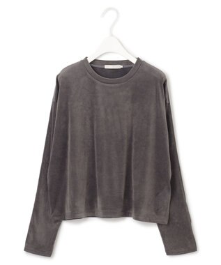 ICB L 【洗える】フロッキーベロア　プルオーバー チャコール系