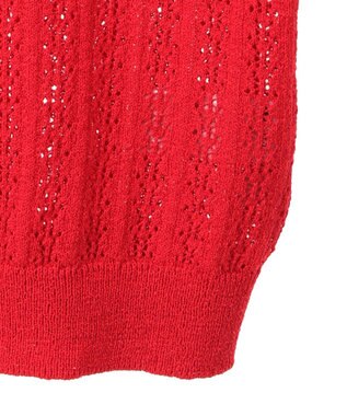 earth music&ecology 透かしニットプルオーバー Red