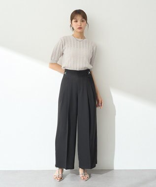 earth music&ecology 透かしニットプルオーバー Light Gray