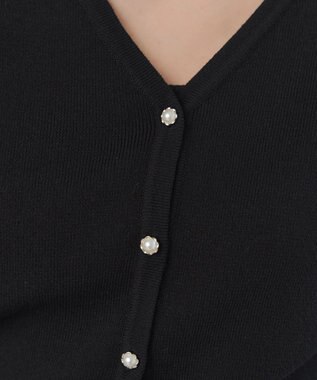 Tiaclasse 【2点セット】ニットボレロ＋花柄ワンピースセット ブラック×ブラック