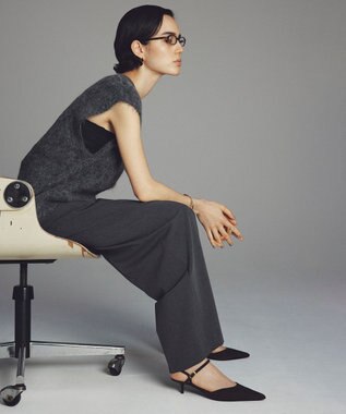 uncrave アルパカファーニット Vネックベスト チャコール