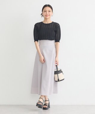 earth music&ecology 透かしニットプルオーバー Black