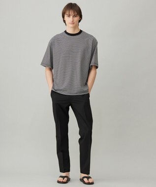 UNFILO MENS 【男女兼用】スマート ストレッチ ワイドTEE【ギフトにもおすすめ】 ブラックボーダー