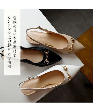 Pointer 日本製 本革ビット付きミュール ブラック