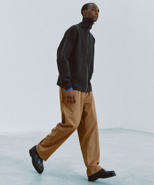 UNFILO MENS 【男女兼用/新色追加】スウェットライク ジップ タートルネックニット [24年秋冬商品] ダークグリーン