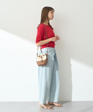 earth music&ecology 透かしニットプルオーバー Red