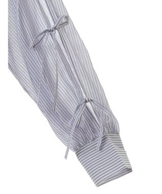 earth music&ecology 袖スリットリボンロングシャツ Navy