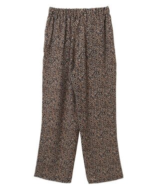 Green Parks クリンクルテーパードイージーパンツ Leopard