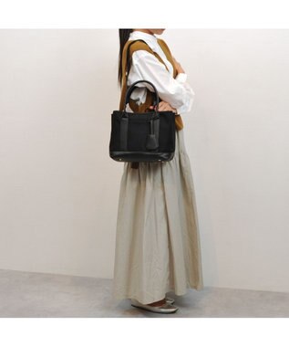 UNBILLION cachecache ショルダー付きパーテーションキャンバストート ブラックブラック