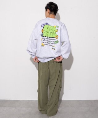 WEGO 【ユニセックス着用ITEM/MLサイズ展開/裏起毛】別注BENDAVISプランプロゴプルオーバー アッシュグレー