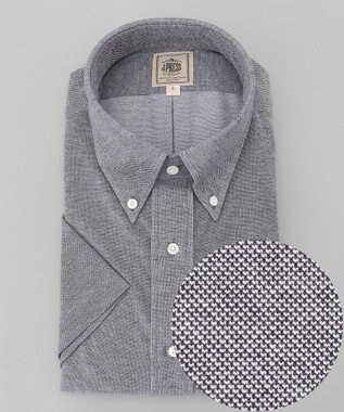J.PRESS MEN 【J.PRESS PLUS】カノコインレイパッチポケット シャツ/B.D. ライトグレー系